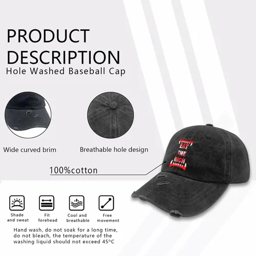 Vista 7 de BAVARIANS Eat The Rich Trucker Hat America Hat AllBlack Mens Hats Gifts for Her Cool Hats