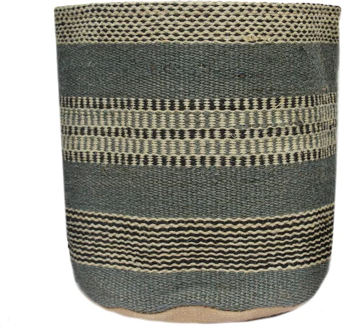Vista 18 de Cesta de Maceta de Yute Resistente, Cesta Tejida Moderna, Maceta para Flores, Maceteros de Interior para Suelo, Cesta Organizadora de Almacenamiento