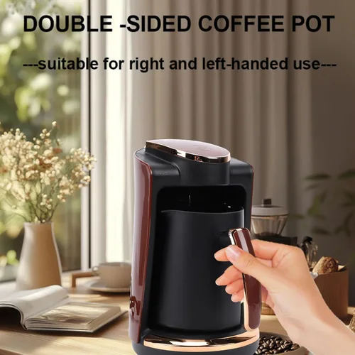 Vista 4 de Zunate Cafetera eléctrica turca griega de 550 W, 8.5 fl oz, máquina de taza individual con taza y cuchara incluidas para el hogar, oficina