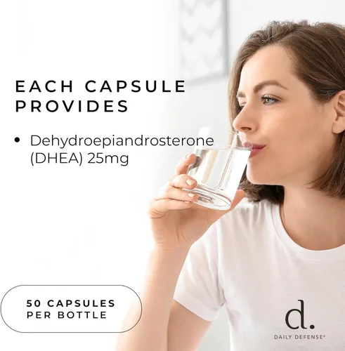 Vista 4 de Pure DHEA 25mg para mujeres y hombres Suplemento de DHEA para mujeres y hombres, la dosis justa de vitaminas DHEA para vitalidad, impulso de energía
