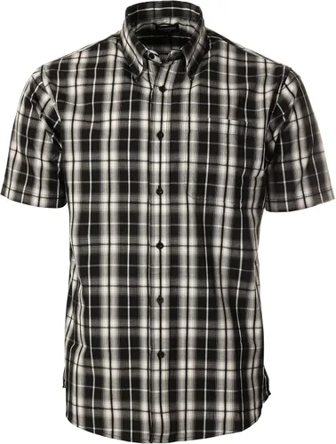 Vista 34 de Gioberti Men's Casual Plaid Button Down Short Sleeve Shirt 1162 - Royal / Negro / Gris