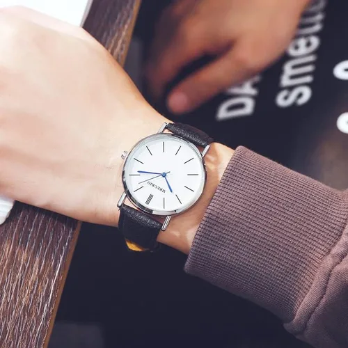Vista 2 de Napoo Reloj de pulsera analógico de cuarzo con diseño vintage para hombre, esfera grande
