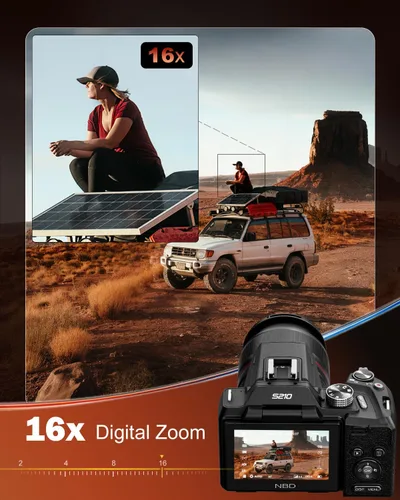 Vista 9 de NBD 8K 64MP Digital Cameras for Photography, 16X Optical Zoom,Dual-Lens