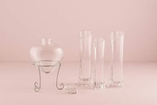 Vista 6 de Set de botellas para conservar arena con forma de corazón, para ceremonias, 8534