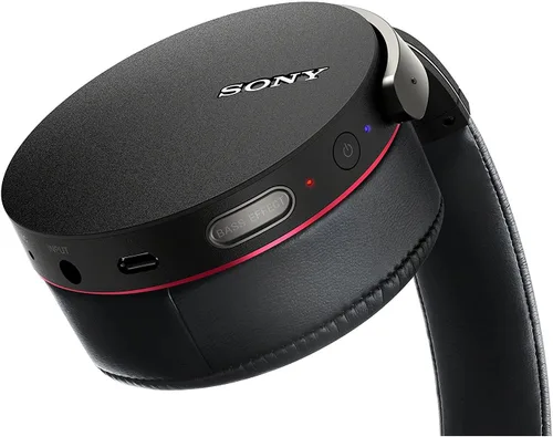 Vista 4 de Auriculares con Bluetooth y bajos extras Sony, con control por aplicación, color negro Negro