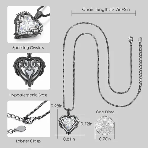 Vista 4 de CDE - Collar con dije de corazón de ala de ángel para mujer, dije de tono plateadodorado, regalo de Navidad, San ValentínDía de la Madre