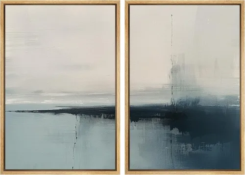 Vista 95 de SIGNWIN Lienzo enmarcado para pared, ilustraciones abstractas texturizadas en tonos beige terrosos, arte moderno, decorativo, contemporáneo