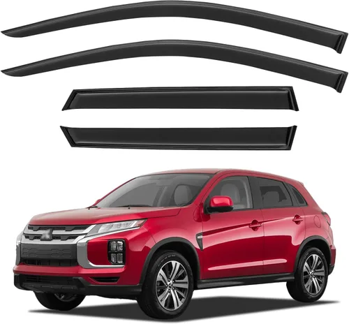 Vista 175 de YQAUTEC - Viseras para ventana, protectores contra la lluvia, compatibles con Subaru WRX 2015-2021, deflectores de viento para ventanas, viseras