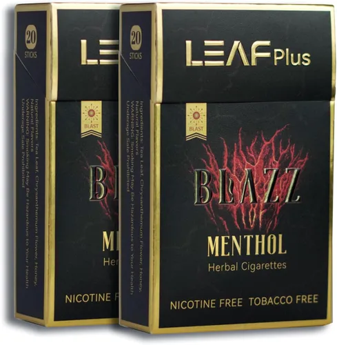 Vista 2 de Blazz - Cigarrillos de hierbas prémium de LeafPlus - Sin tabaco, sin nicotina, sin THC - 2 paquetes de 40 humos