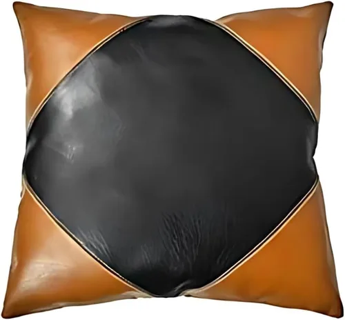 Vista 64 de Funda de almohada de cuero de cordero 100% cuero de cordero – Funda de cojín para sofá – Fundas decorativas para sala de estar y dormitorio, cuero