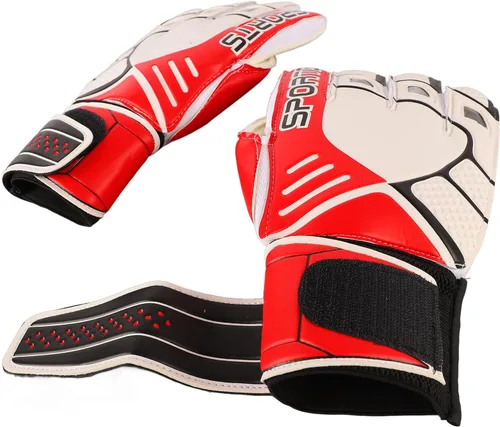 Vista 2 de Guantes de portero, palma de látex profesional con agarre mejorado para entrenamiento de fútbol y partidos, diseño de malla transpirable, soporte
