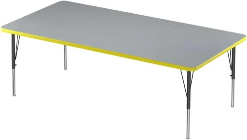 Vista 69 de Correll Mesa rectangular de actividades para el aula de 24 x 48 pulgadas, altura ajustable (19 a 29 pulgadas), parte superior de granito gris, borde
