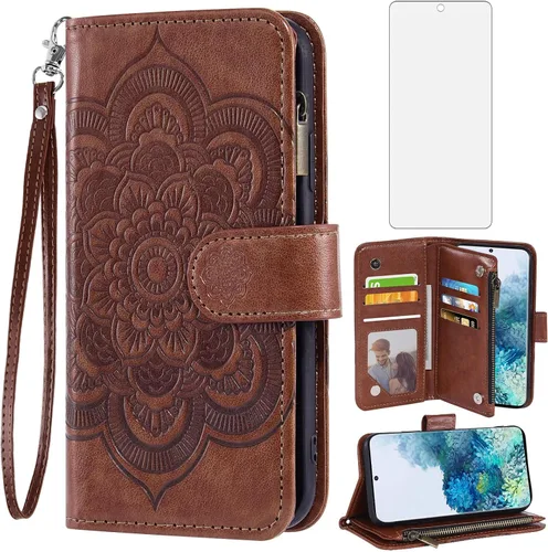 Vista 12 de Asuwish Compatible con Samsung Galaxy S20 FE Gaxaly S 20 FE 5G UW 6.5 pulgadas Funda tipo cartera de vidrio templado con tapa para Glaxay S20FE5G