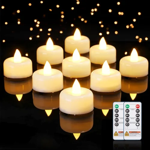Vista 13 de Amagic 12 paquete de velas de té con temporizador, velas operadas por batería con temporizador de 6H, encendido automático diario, velas LED