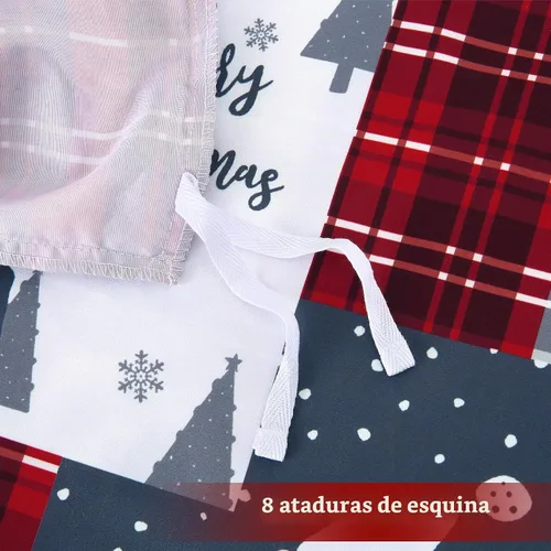 Vista 6 de CAROMIO Juego de funda de edredón de Navidad, de microfibra suave, reversible, ropa de cama decorativa festividades + 1 funda de almohada