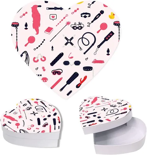 Vista 18 de Andaz Press Caja en forma de corazón para el día de San Valentín con tapa, divertida caja reutilizable en forma de corazón para tocino, caja de Bacon
