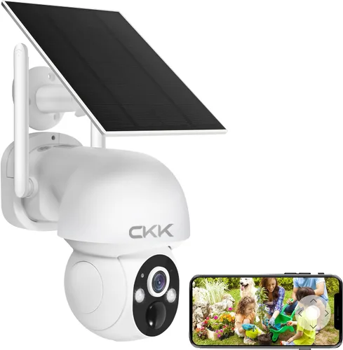Vista 7 de CKK Cámara de doble lente de 2 MP, WiFi inalámbrica de 2.4/5 GHz, cámaras de seguridad para exteriores Plug & Play para zoom de 10X Pane Tilt 360°
