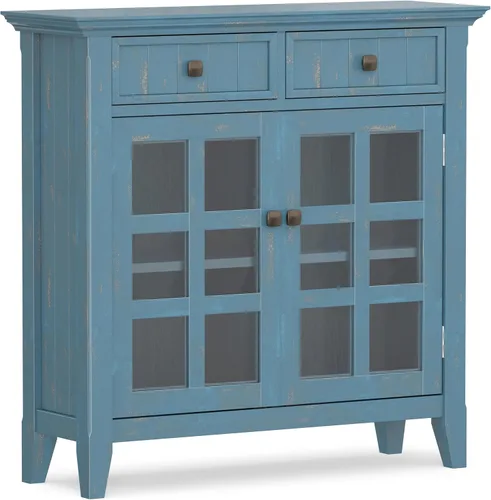 Vista 24 de SIMPLIHOME Acadian - Armario de madera maciza de 36" de ancho, color negro