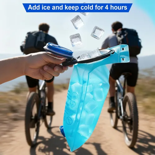 Vista 7 de MIYCOO Vejiga de hidratación, bolsa de agua a prueba de fugas de 2 litros para mochila de senderismo, bolsa de depósito de agua de amplia apertura