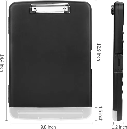 Vista 2 de Meiikun Portapapeles con Almacenamiento, Portapapeles de Plástico 8.5x11 con Soporte para Bolígrafo, Portapapeles de Enfermería de Alta Capacidad