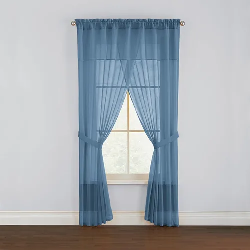 Vista 15 de BrylaneHome BH Studio - Juego de cortinas de gasa transparente de 5 piezas, 60 pulgadas de ancho y 63 pulgadas de largo, hojas de otoño