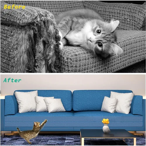 Vista 3 de Protector de muebles antiarañazos para gatos, protector de muebles autoadhesivo transparente de gatos que arañan las garras, protector de sofá