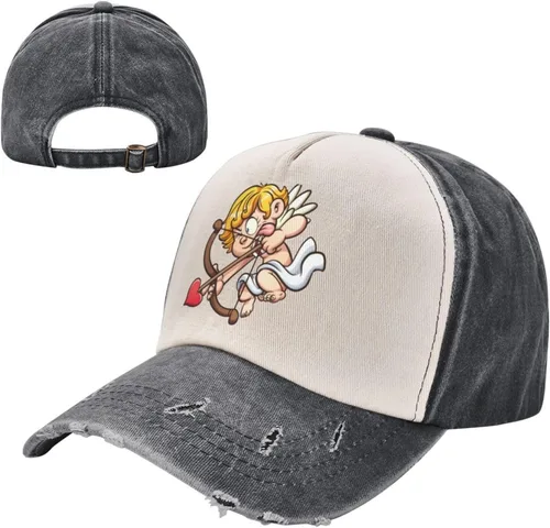 Vista 2 de Valentine's Day Angel Baseball Cap for Men Women Hats Adjustable Vintage Washed Cotton Dad Hat
