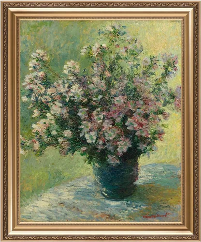 Vista 98 de IPIC - Reproducción artística de los lirios de agua de Claude Monet 1906, impresiones giclée coinciden con el marco dorado clásico, arte de pared
