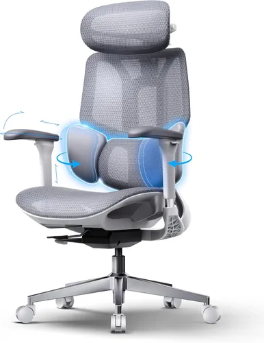 Vista 11 de Hbada P5 Silla de oficina ergonómica, silla de escritorio con soporte lumbar y altura ajustables, silla de computadora cómoda de malla