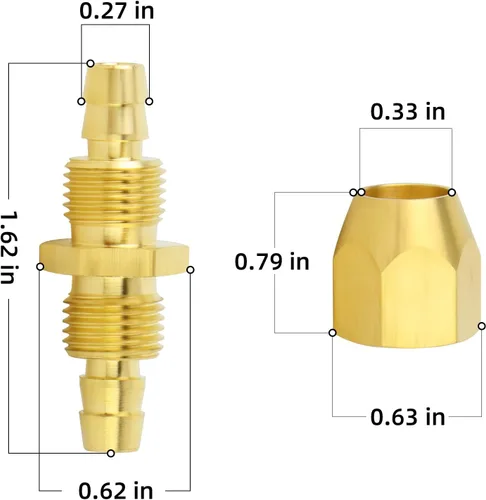 Vista 2 de ChillWaves Brass Pneumatics - Accesorio de repuesto reutilizable, empalmador de manguera reutilizable de 1/4 de pulgada (púa de 1/4 pulgadas)