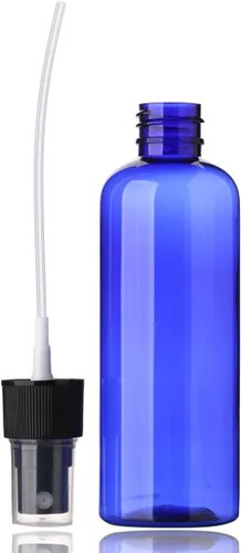 Vista 4 de SINIDE Botellas de spray vacías de 3.4 fl oz/3.4 onzas, juego de mini botellas de viaje de plástico azul de niebla fina, contenedores portátiles