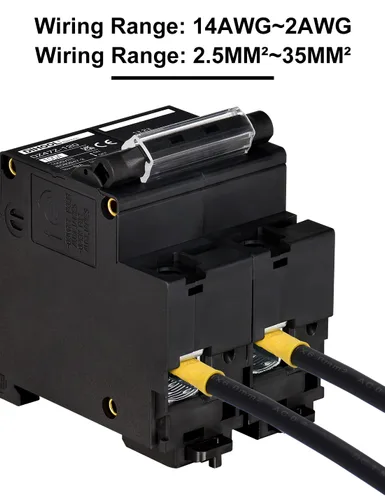 Vista 7 de DIHOOL Disyuntor DC Interruptor de desconexión solar de 100 amperios 2p 1000V para PV, UPS, batería de RV, montaje en carril DIN..