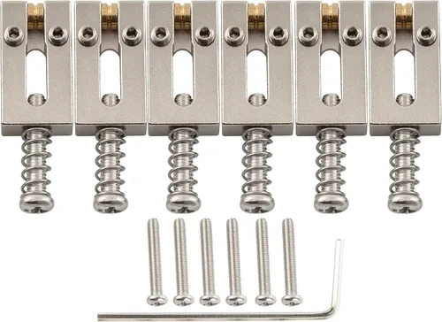 Vista 9 de Musiclily Sillas de puente de guitarra de latón ultra de 0.413 in, sillín de puente de trémolo para Fender Telecaster Tele Stratocaster Strat ST TL