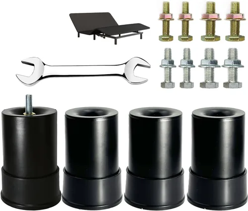 Vista 16 de Base de cama ajustable de metal de 2 a 3.5 pulgadas, reemplazo de patas de patas de alta resistencia, altura extra, compatible con el 93%