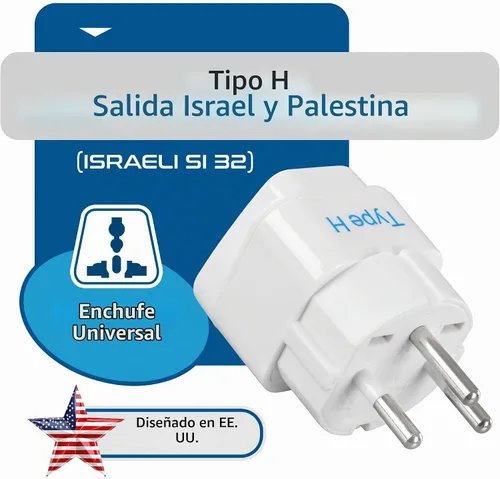 Vista 6 de Ceptics Israel - Adaptador de corriente de viaje universal con enchufe, funciona en Palestina, Jerusalén, Ciudad Santa, perfecto para cargar tus