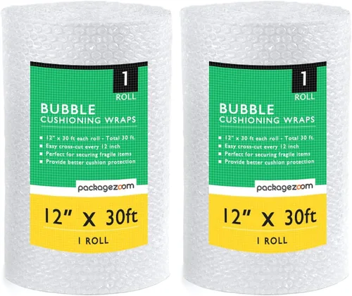 Vista 8 de Envoltura de amortiguación de burbujas de 12 pulgadas x 20 pies, perforada cada 12 pulgadas, suministros de embalaje protector para mudanza y envío
