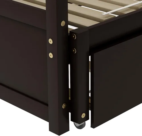 Vista 8 de Bellemave Sofá cama de madera con cama nido, marco extensible de cama individual a king, sofá cama de doble uso que ahorra espacio para dormitorio