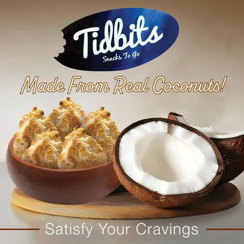 Vista 6 de Tidbits Snacks To Go Macarrones de coco – 5.25 oz. Tamaño familiar, bocadillos gourmet sin gluten, deliciosas galletas veganas sin lácteos