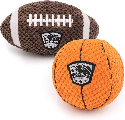 Vista 10 de ZippyPaws SportsBallz - Juguetes chirriantes para perros para mantenerlos ocupados, divertido peluche para perros pequeños, medianos y grandes