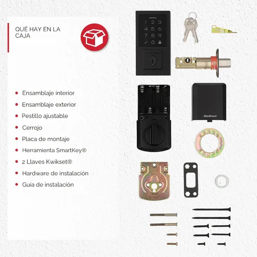 Vista 8 de Kwikset SmartCode 270 - Cerradura de puerta con teclado táctil electrónico sin llave con auto-bloqueo, códigos de usuario personalizados, seguridad