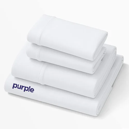 Vista 7 de Purple Sábanas SoftStretch de Bolsillo Profundo, Individual/Individual XL, Mezcla de Rayón, Absorbe la Humedad, Morado Profundo, Se Adapta a