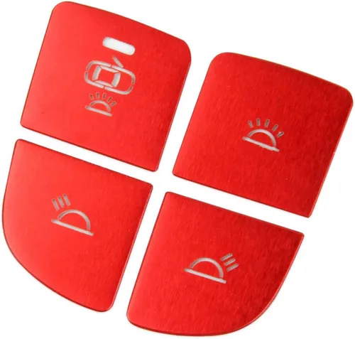 Vista 5 de Cubierta de parche de llave de botón rojo de aleación de aluminio para Hyundai Palisade 2020-2022 (botón de luz de lectura frontal
