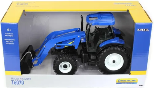 Vista 6 de ERTL 1/16 New Holland T6070 con cargador y tractor MFD 13988