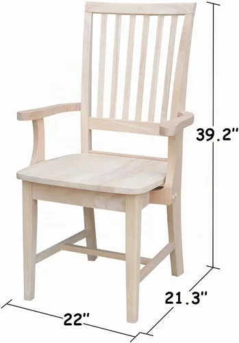 Vista 2 de IC International Concepts Mission - Silla con brazos, madera maciza, sin terminar