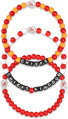 Vista 20 de FOCO NFL unisex-adult NFL Team Logo Officially Licensed 3-Pack Beaded Friendship Bracelets