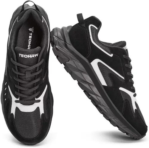 Vista 8 de TEOHRW Zapatos deportivos de ancho extra ancho para hombre, zapatos cómodos para caminar, alivian el dolor de pies, puntera ancha con soporte de arco