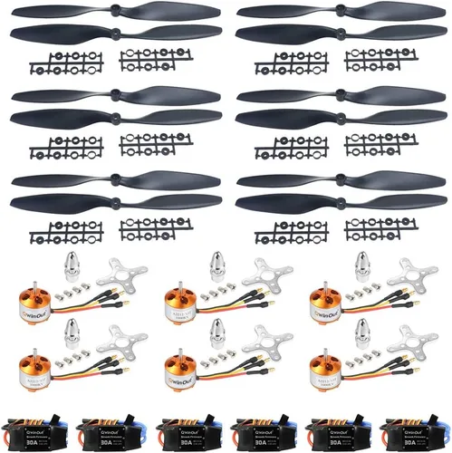 Vista 8 de QWinOut A2212 1000 KV 13T Motor superior + ESC 30A + Hélice 1045 para F450 F500 F550 DIY Drone Kit (1 juego)