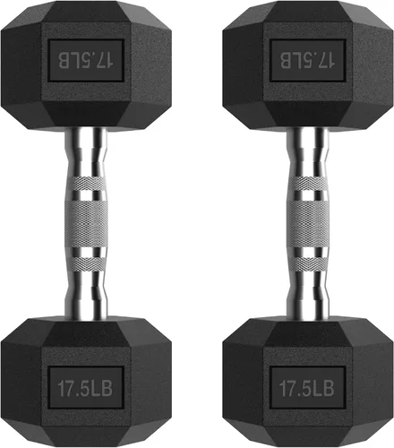 Vista 9 de Hex Dumbbell Set 2.5-100lb, Rubber Grip Dumbbells, Home Gym Complete & Durable Cast Iron Core Odorless Antiroll Hex Shape Ergonomic Versatile Home