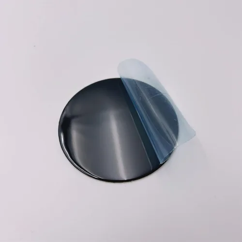 Vista 7 de 4 piezas adhesivas personalizadas de 63 mm, emblema circular plano negro brillante para tapas centrales de rueda de coche
