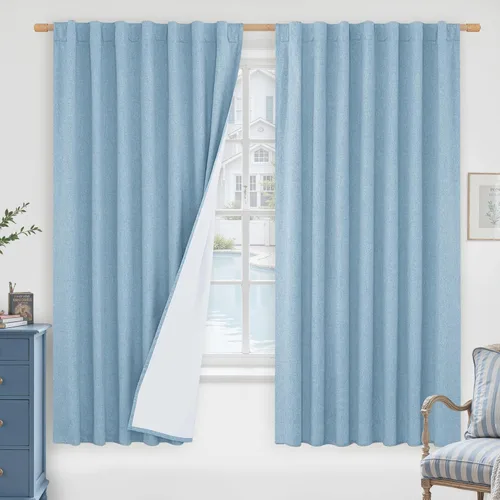Vista 130 de LAMIT Cortinas opacas cortas de lino de 30 pulgadas para ventanas de cocina sobre el fregadero, cortinas de café texturizadas de lino marfil